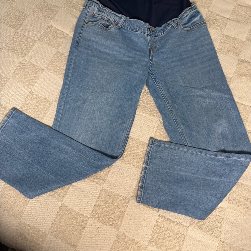 Abercrombie & Fitch Light Blue Straight Leg Jeans - Maternity